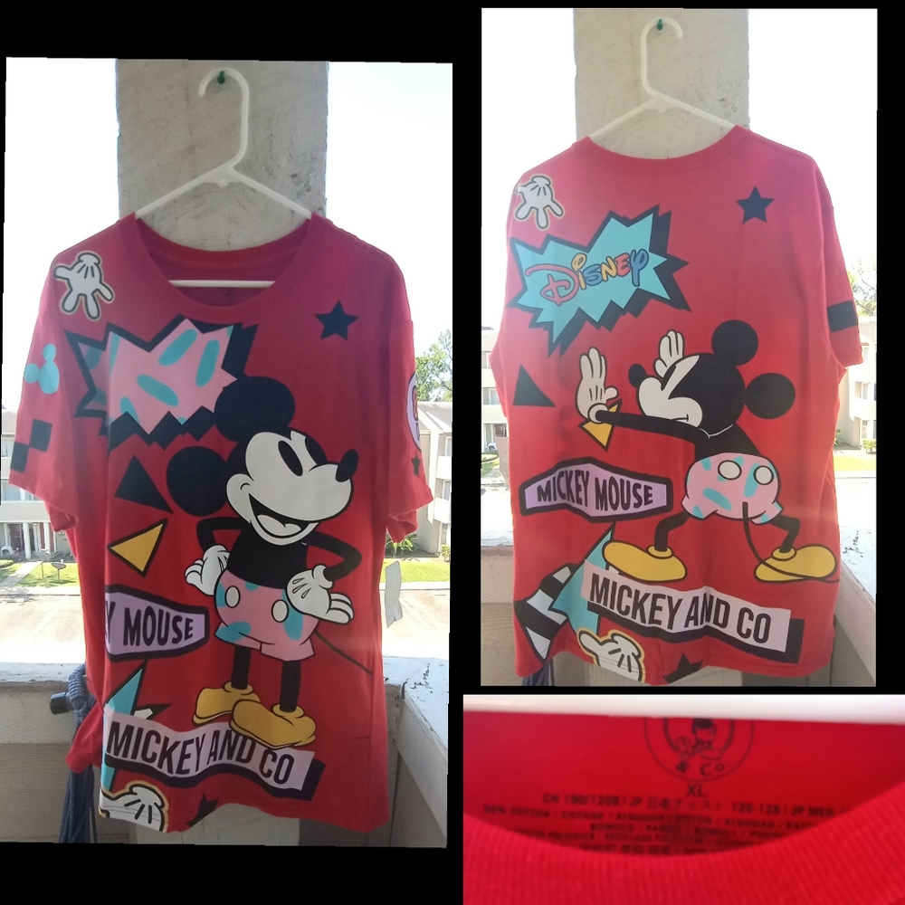 Disney Red Mickey Mouse Short Sleeve Tee